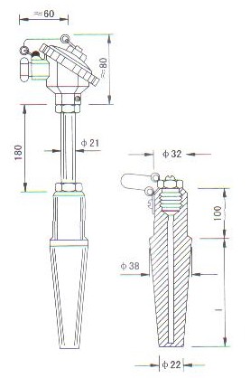 高(gāo)溫高(gāo)壓熱(rè)電(diàn)偶（熱(rè)電(diàn)阻）産品結構圖