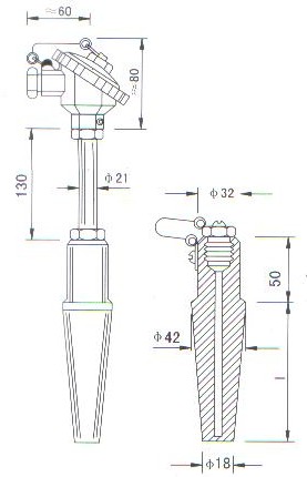 中溫中壓熱(rè)電(diàn)偶（熱(rè)電(diàn)阻）産品結構圖